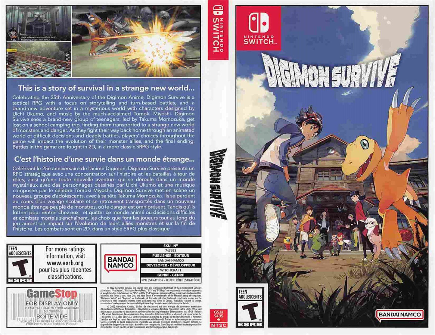 Nintendo Switch DIGIMON SURVIVE store display box art