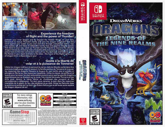 Nintendo Switch DRAGONS LEGEND OF THE NINE REALMS store display box art