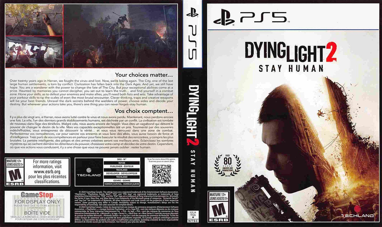 Sony DYING LIGHT 2 STAY HUMAN store display box art PS5