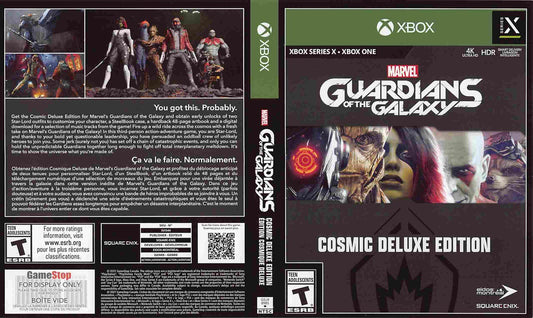 Square Enix GUARDIANS OF THE GALAXY COSMIC DELUXE store display box art Xbox