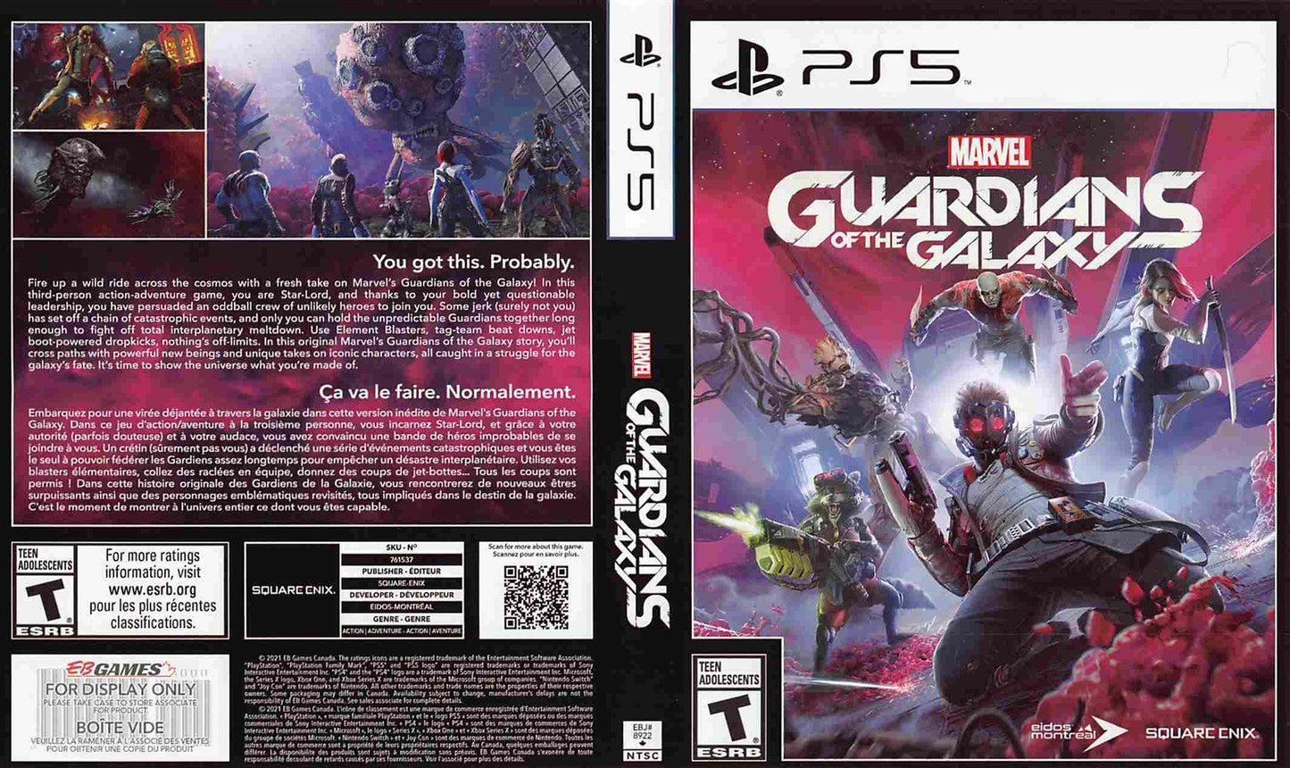 Square Enix GUARDIANS OF THE GALAXY store display box art Sony PS5