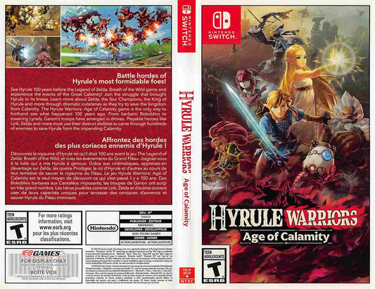 Nintendo Switch HYRULE WARRIORS AGE OF CALAMITY store display box art