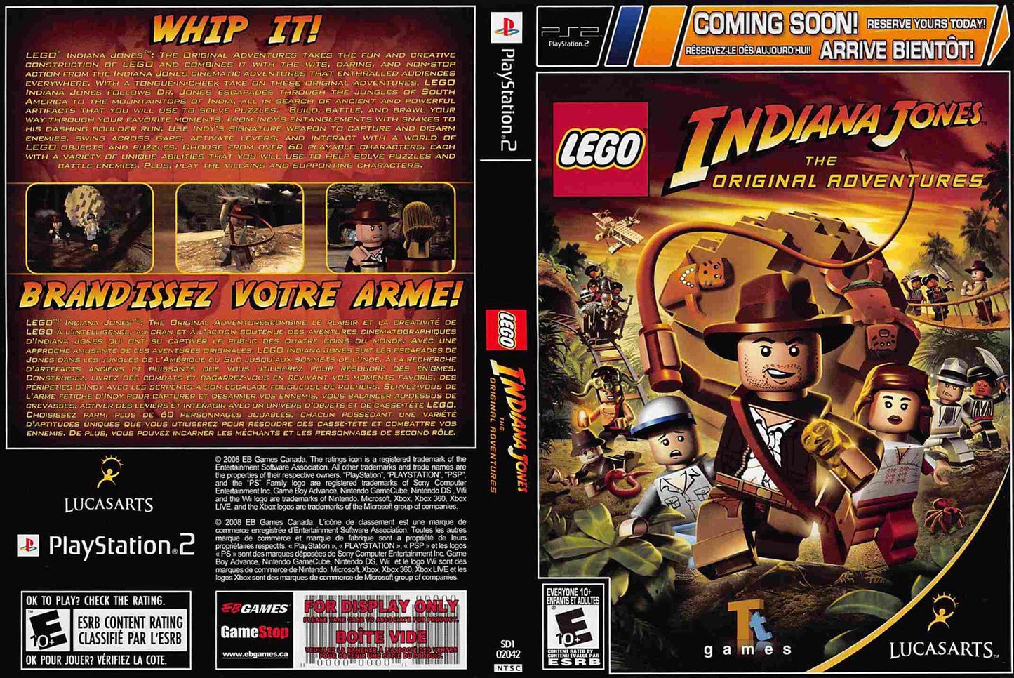 Sony PS2 Lego INDIANA JONES ORIGINAL ADVENTURES store display box art