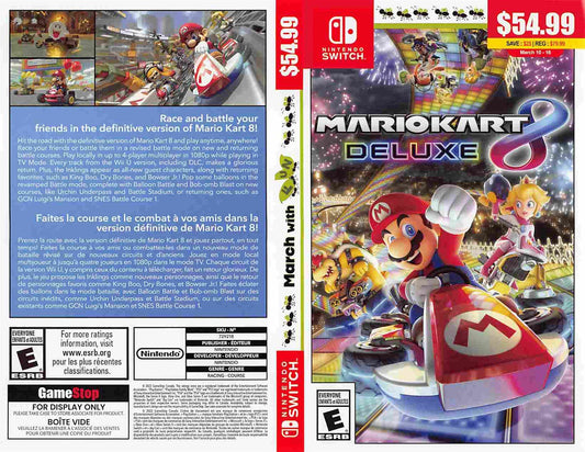 Nintendo Switch MARIOKART 8 DELUXE store display MARCH WITH FUN box art