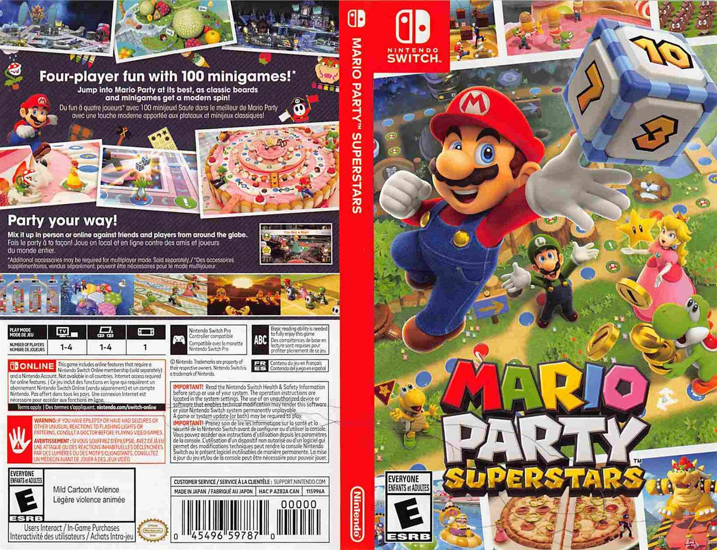 Nintendo Switch MARIO PARTY SUPERSTARS replacement box art