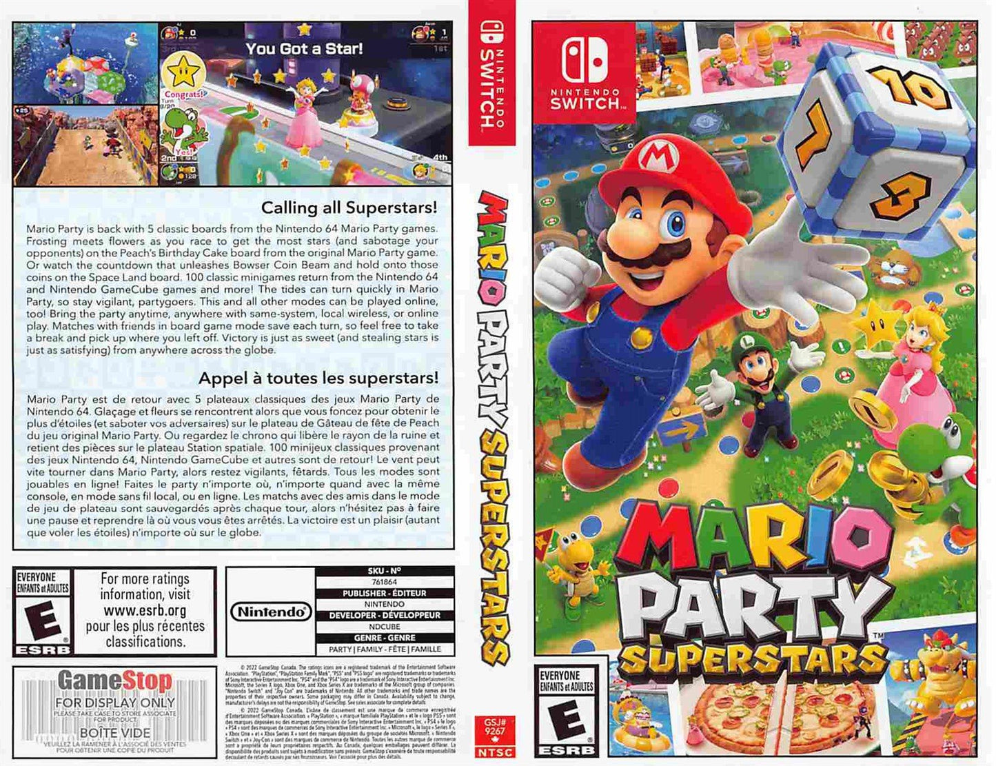 Nintendo Switch MARIO PARTY SUPERSTARS store display box art