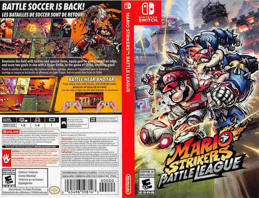 Nintendo Switch MARIO STRIKERS BATTLE LEAGUE replacement box art