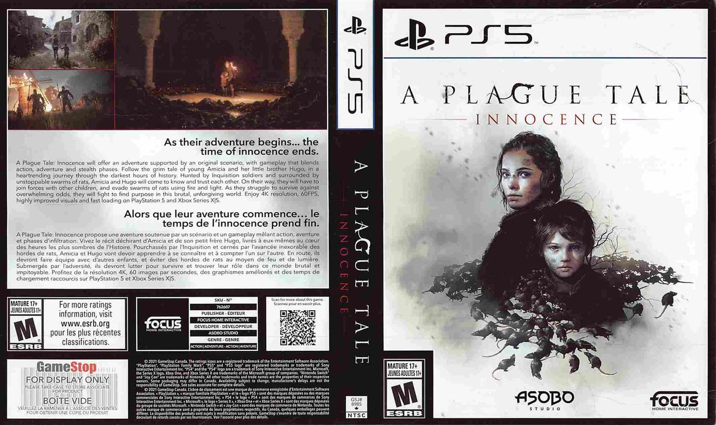 Asobo A PLAGUE TALE INNOCENCE store display box art Sony PS5