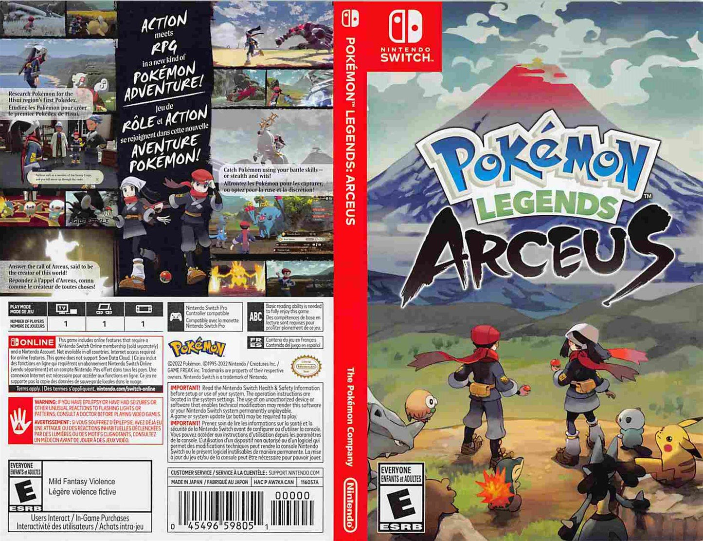 Nintendo Switch POKEMON LEGENDS ARCEUS replacement box art