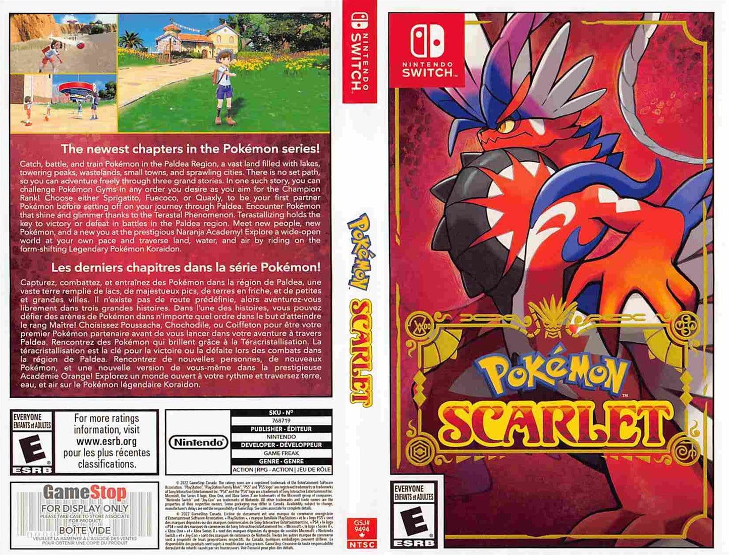 Nintendo Switch POKEMON SCARLET store display box art