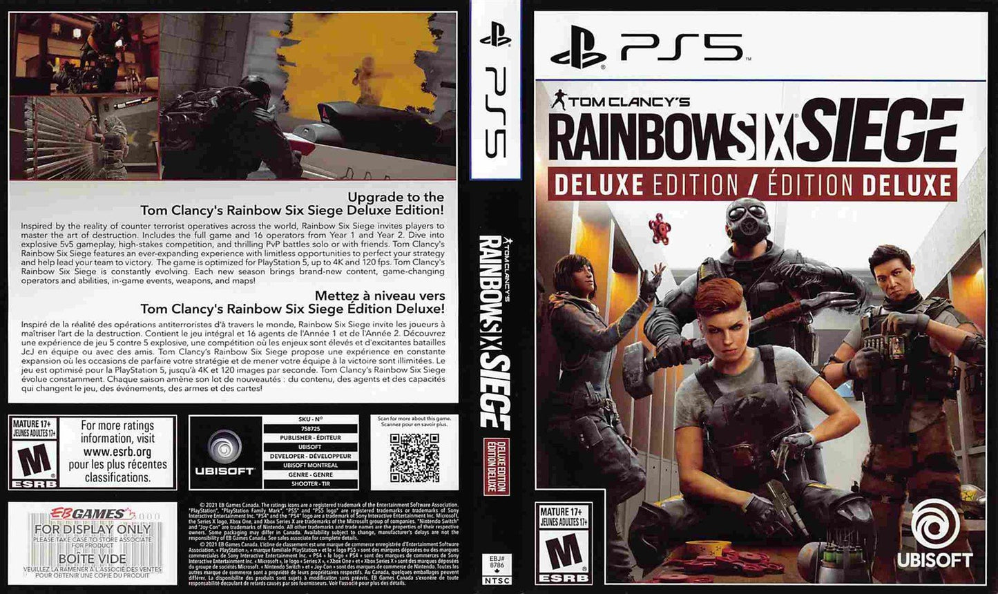 Ubisoft RAINBOW SIX SIEGE DELUXE EDITION store display box art Sony PS5