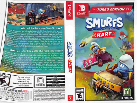 Nintendo Switch SMURFS KART TURBO EDITION store display box art