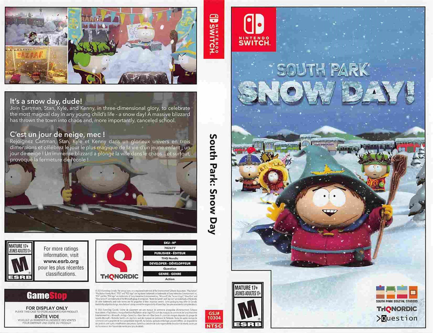 Nintendo Switch SOUTH PARK SNOW DAY store display box art