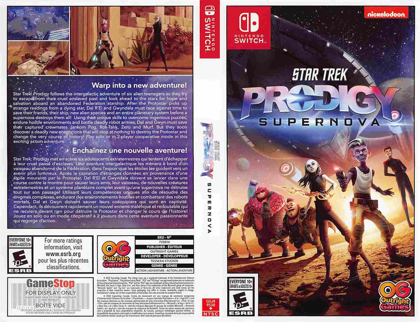 Nintendo Switch STAR TREK PRODIGY SUPERNOVA store display box art