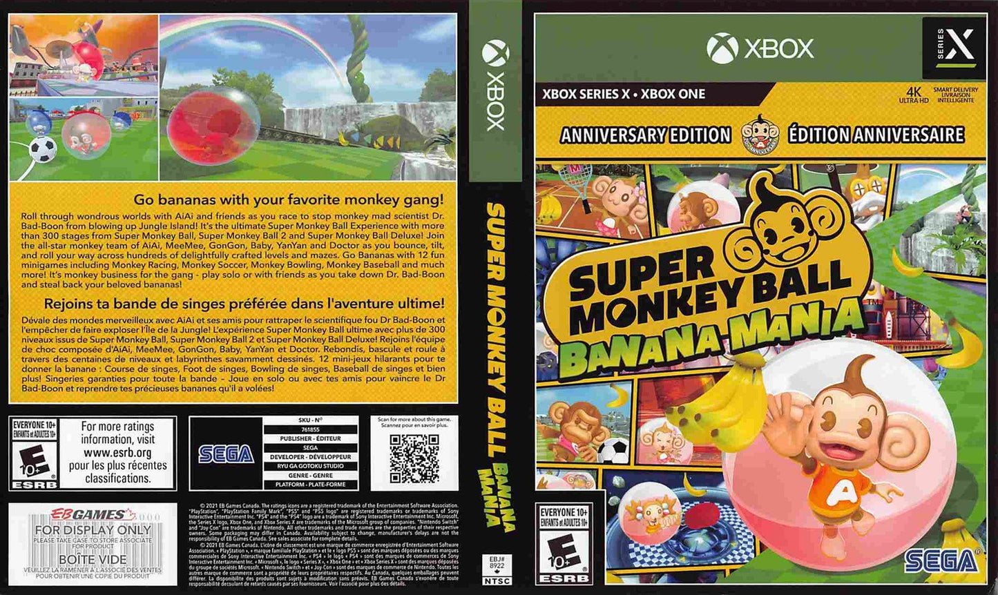 Sega SUPER MONKEY BALL BANANA MANIA store display box art Microsoft Xbox