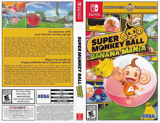 Nintendo Switch SUPER MONKEY BALL BANANA MANIA store display box art