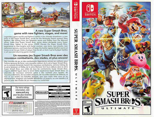 Nintendo Switch SUPER SMASH BROS. ULTIMATE store display box art