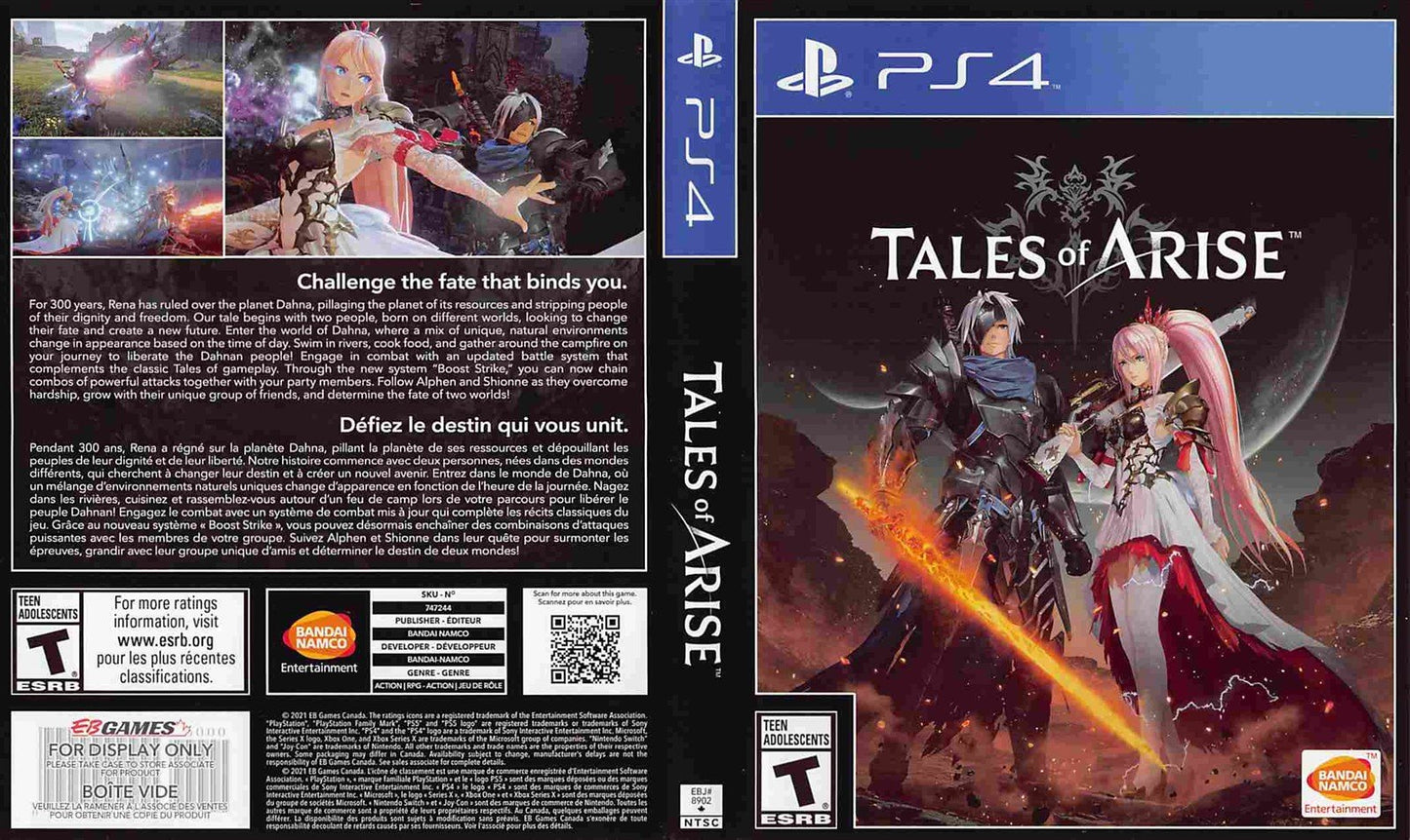 Sony PS4 Bandai TALES OF ARISE store display box art