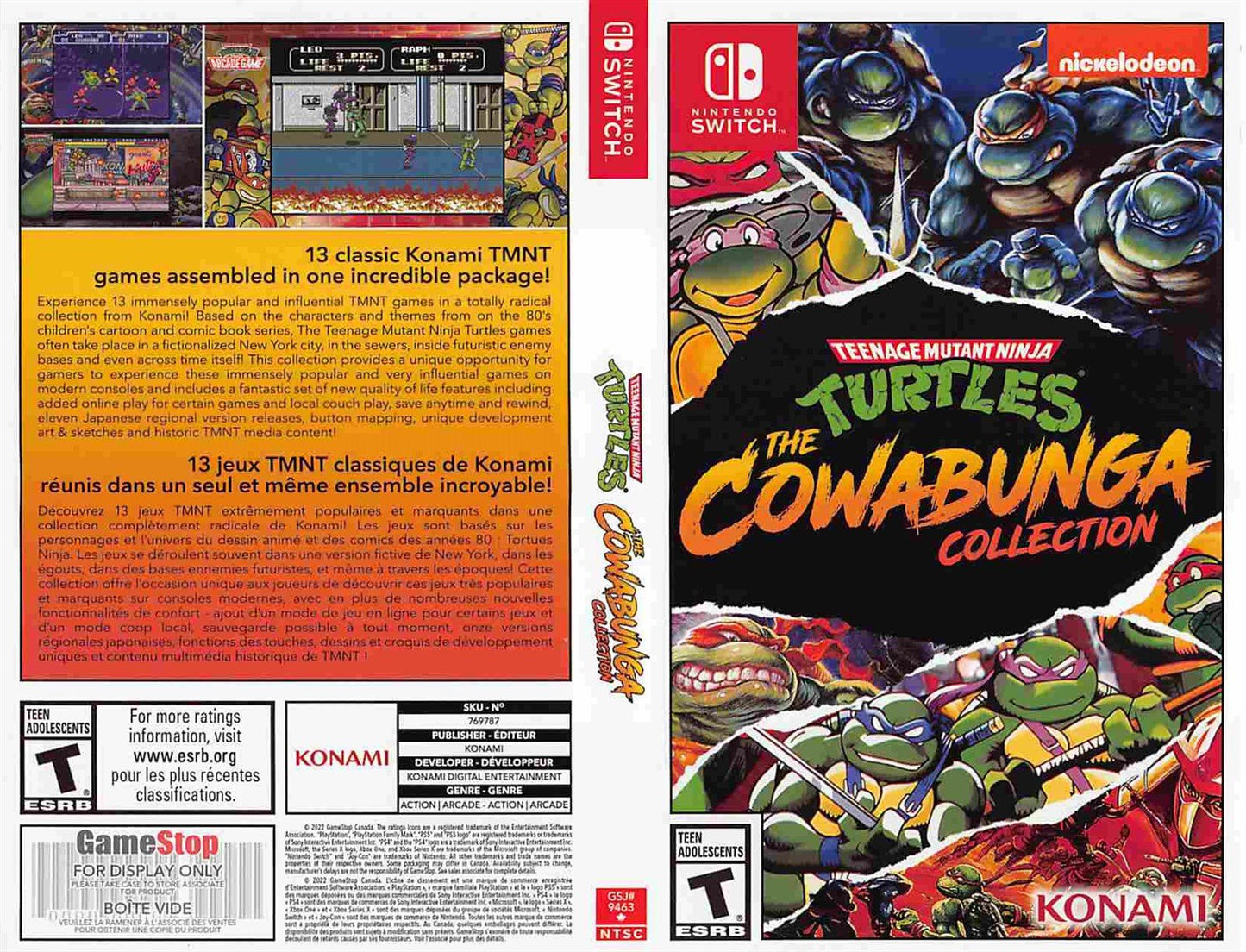 TEENAGE MUTANT NINJA TURTLES COWABUNGA COLLECTION store display box art Nintendo