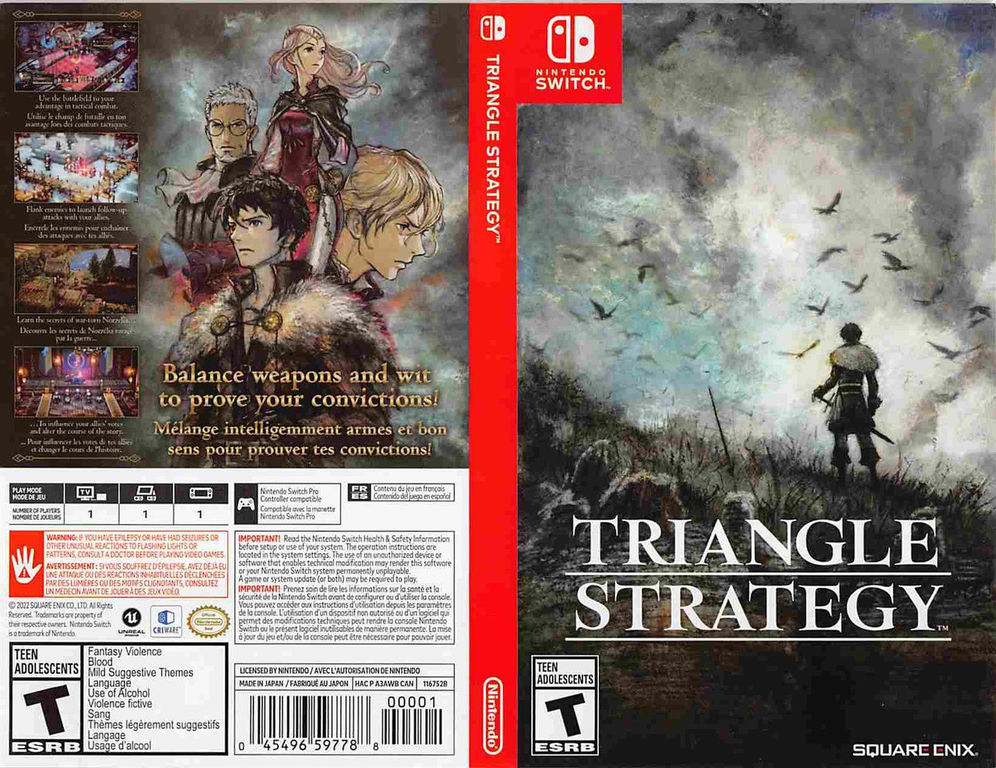 Nintendo Switch TRIANGLE STRATEGY replacement box art