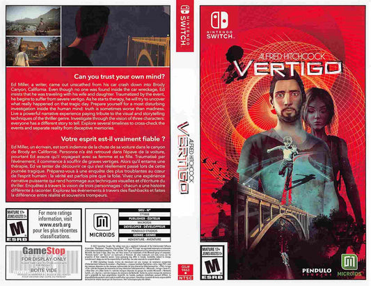 Nintendo Switch ALFRED HITCHCOCK VERTIGO store display box art