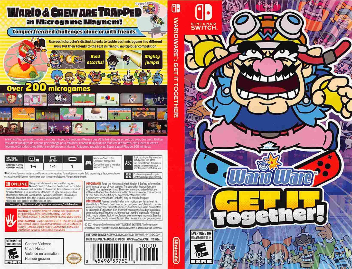 Nintendo Switch WARIO WARE GET IT TOGETHER replacement box art