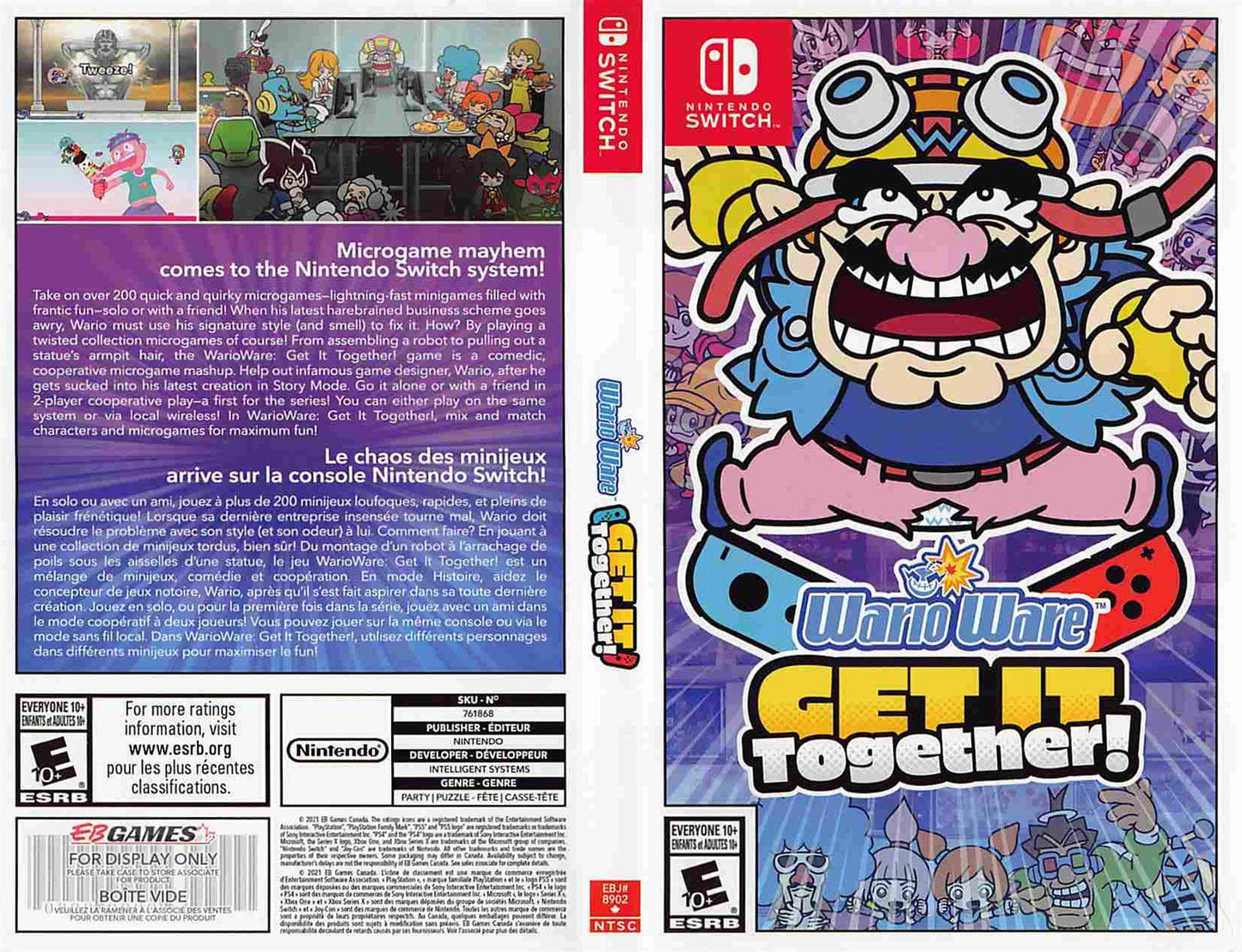 Nintendo Switch WARIO WARE GET IT TOGETHER store display box art