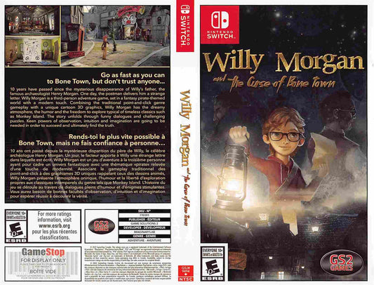 Nintendo Switch WILLY MORGAN CURSE OF BONE TOWN store display box art