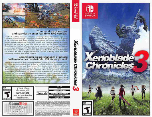 Nintendo Switch XENOBLADE CHRONICLES 3 store display box art