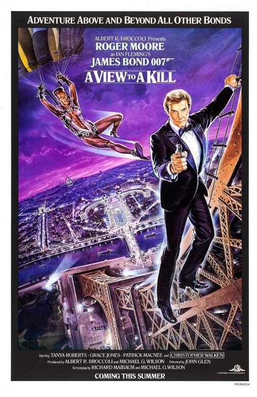 Roger Moore A VIEW TO A KILL tower movie poster 11x17 James Bond 007