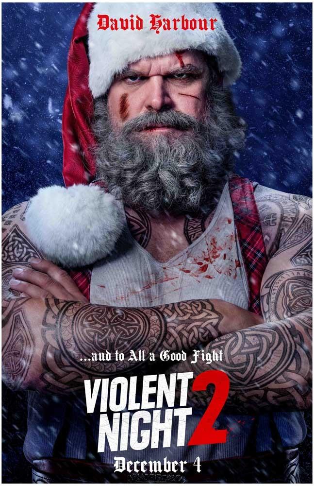 David Harbour VIOLENT NIGHT 2 advance movie poster 11x17