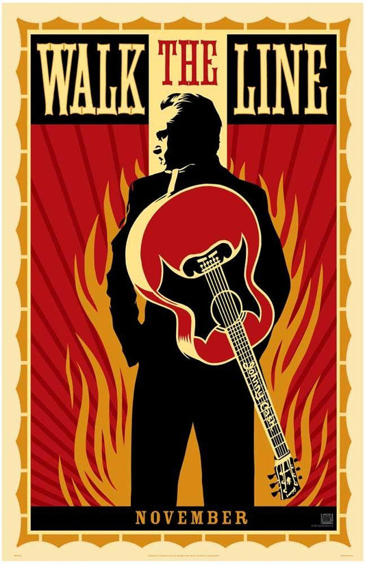 Joaquin Phoenix WALK THE LINE Reese Witherspoon Johnny Cash movie poster 11x17