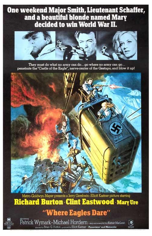 Richard Burton WHERE EAGLES DARE Clint Eastwood movie poster 11x17