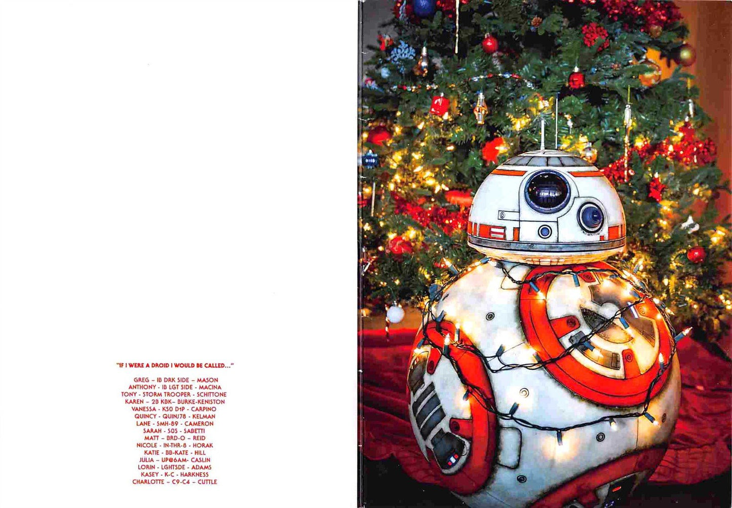 STAR WARS Lucasfilm WALT DISNEY STUDIOS CANADA exclusive Christmas Card 2015