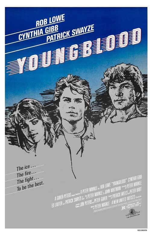 Rob Lowe YOUNGBLOOD Patrick Swayze Cynthia Gibb movie poster 11x17