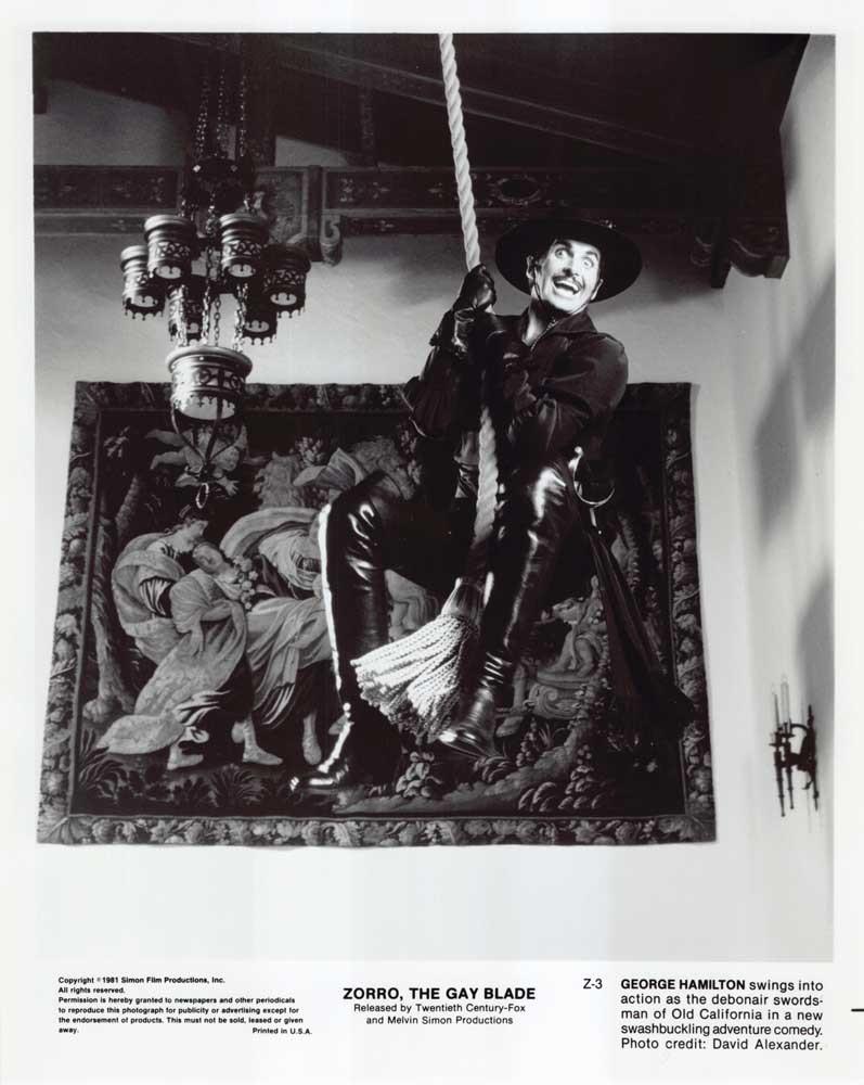 George Hamilton ZORRO, THE GAY BLADE swinging original 8x10 photo 1981