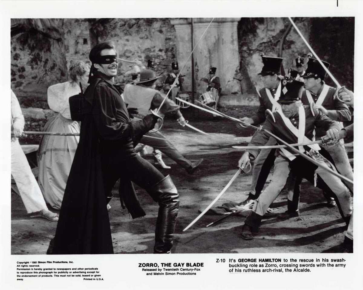 George Hamilton ZORRO, THE GAY BLADE soldiers original 10x8 photo 1981