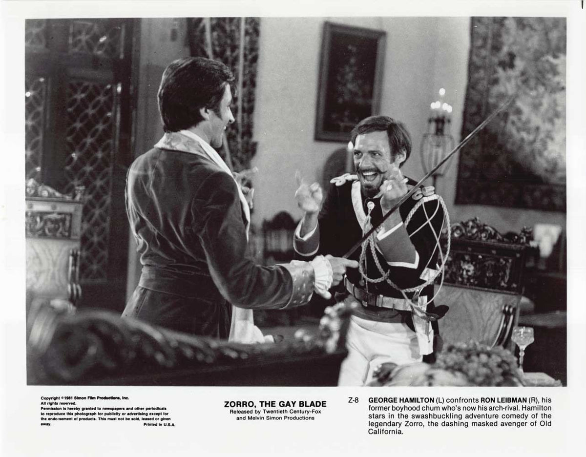 George Hamilton ZORRO, THE GAY BLADE Ron Leibman original 10x8 photo 1981