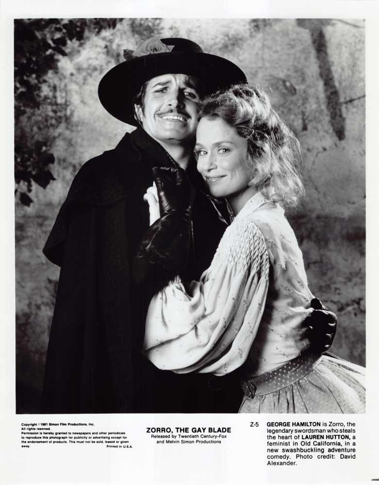 George Hamilton ZORRO, THE GAY BLADE Lauren Hutton original 8x10 photo 1981