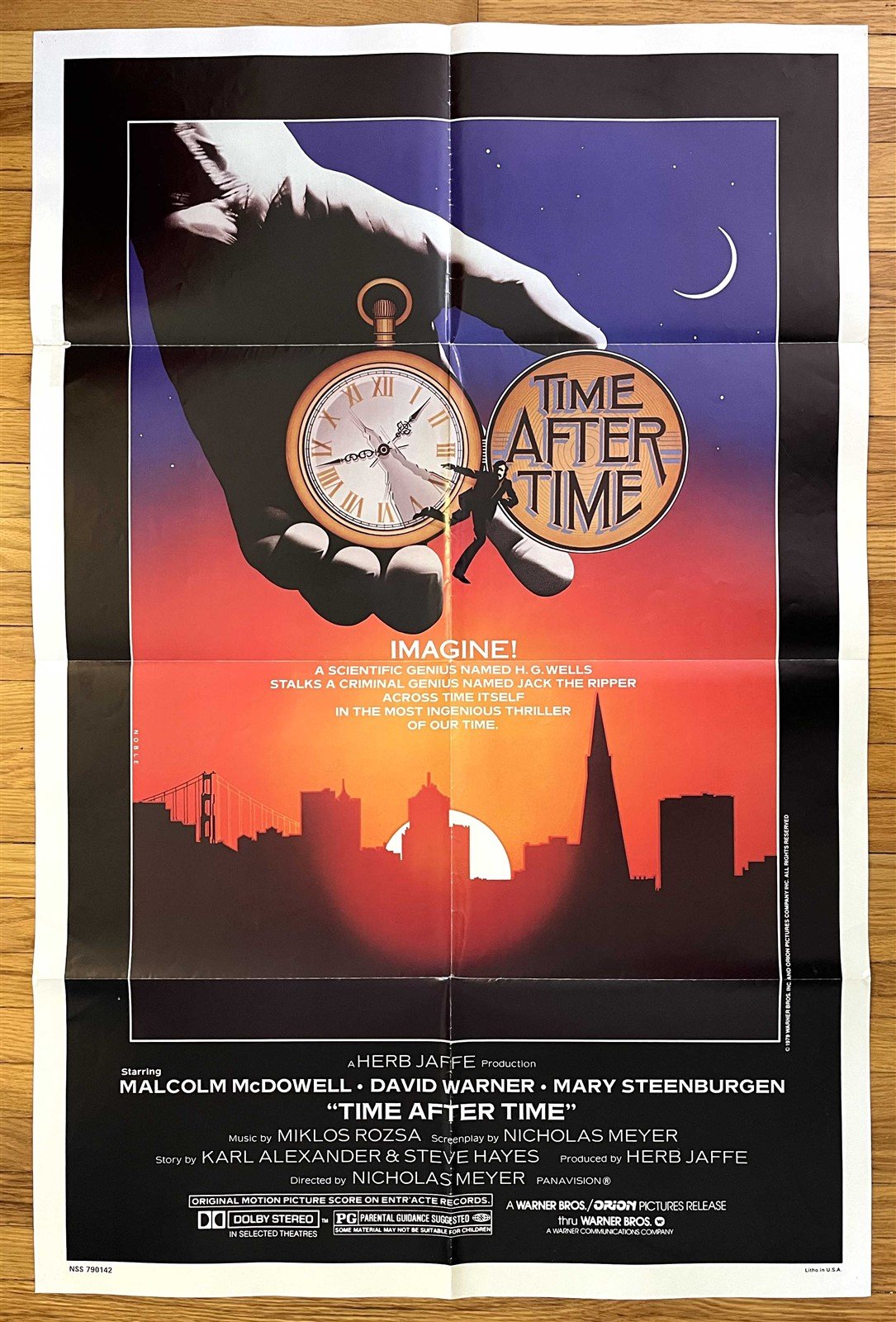 Malcolm McDowell TIME AFTER TIME Mary Steenburgen original 27x41 movie poster