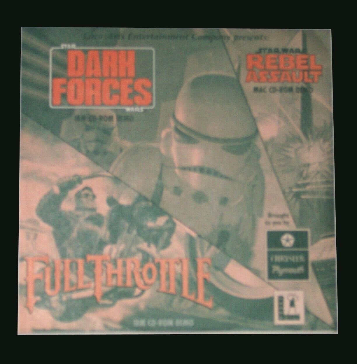 Star Wars DARK FORCES REBEL ASSAULT LucasArts promo CD FULL THROTTLE