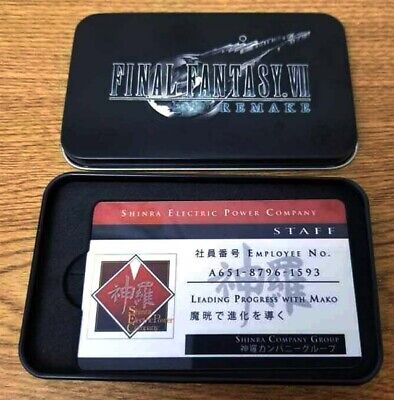 Final Fantasy 7 Remake Deluxe SHINRA KEY CARD Limited Tin *NO GAME* FF VII