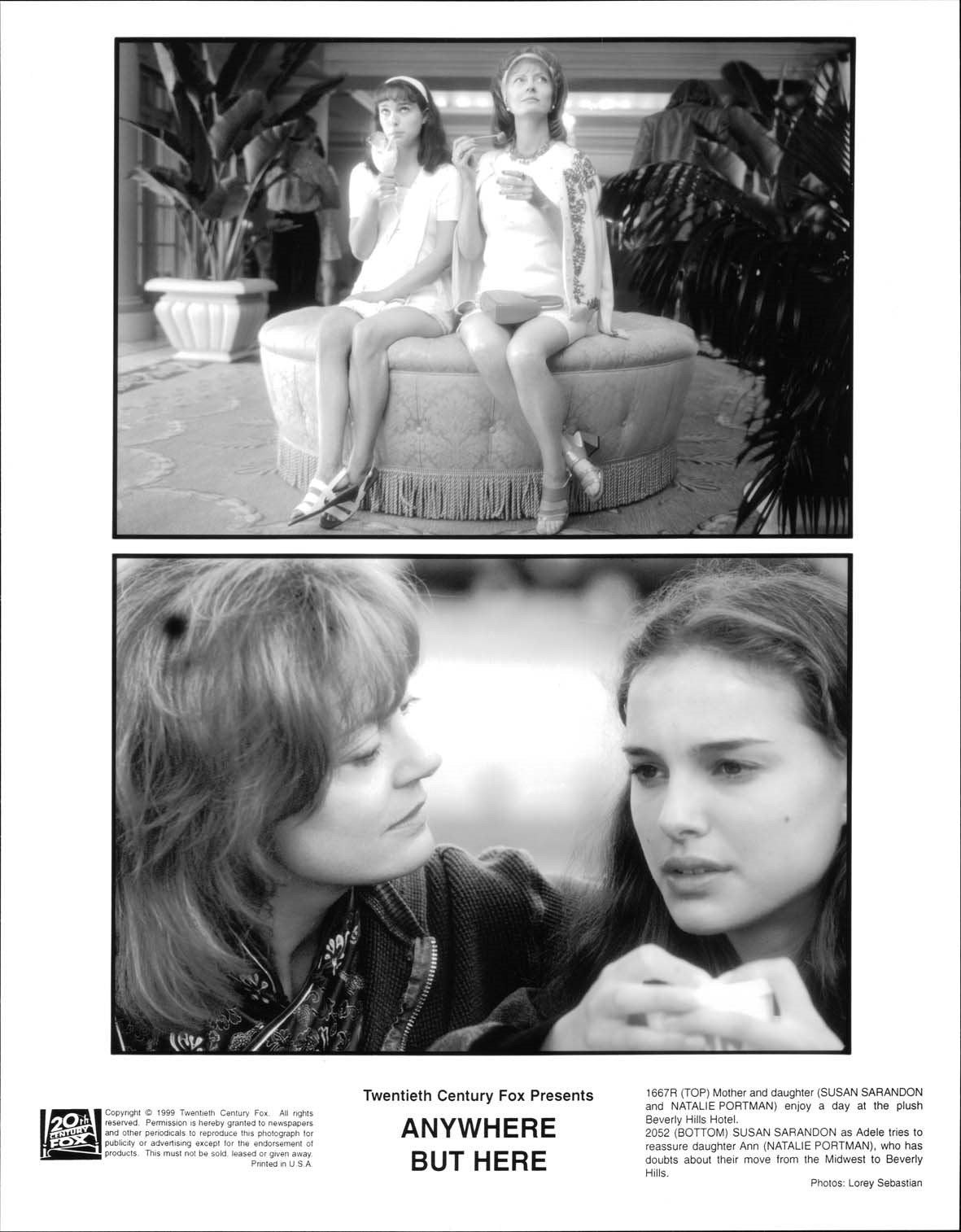 Susan Sarandon ANYWHERE BUT HERE Natalie Portman original press photos 1999