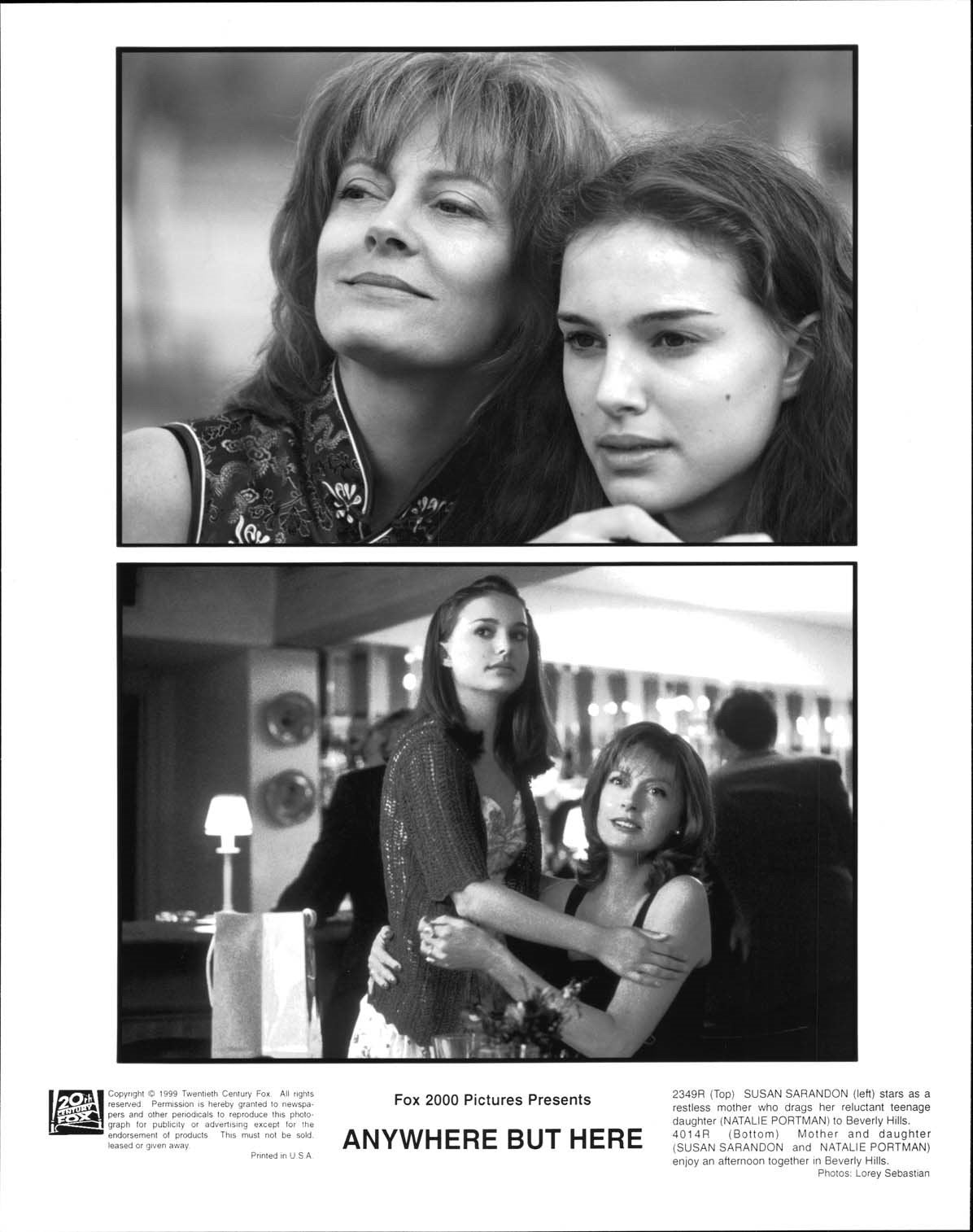 Susan Sarandon ANYWHERE BUT HERE Natalie Portman original press photos 1999