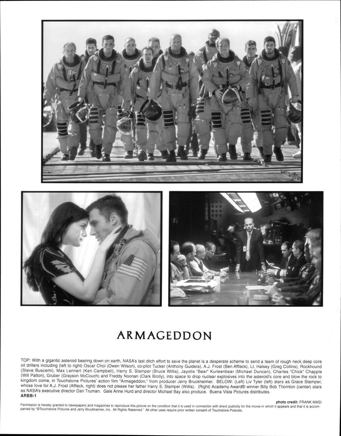 Ben Affleck ARMAGEDDON Bruce Willis Liv Tyler original press photo 1999