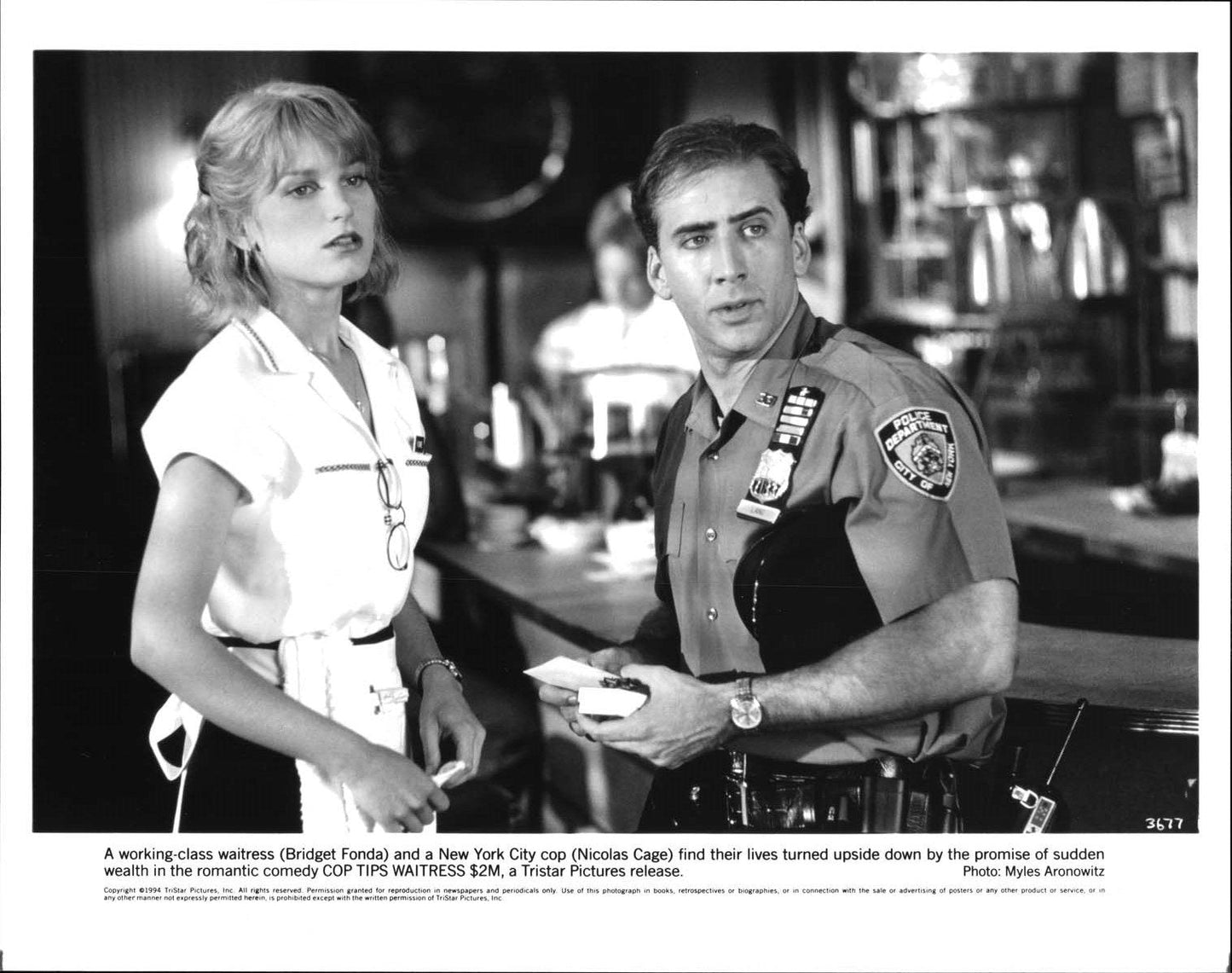 Nicolas Cage IT COULD HAPPEN TO YOU Bridget Fonda original press photo 1994