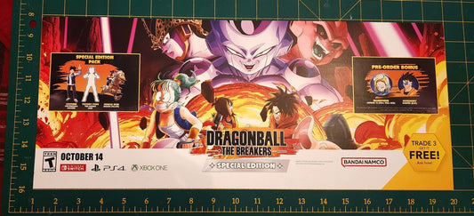 PS4 SWITCH XBox wall display signage DRAGONBALL BREAKERS store sign MINT