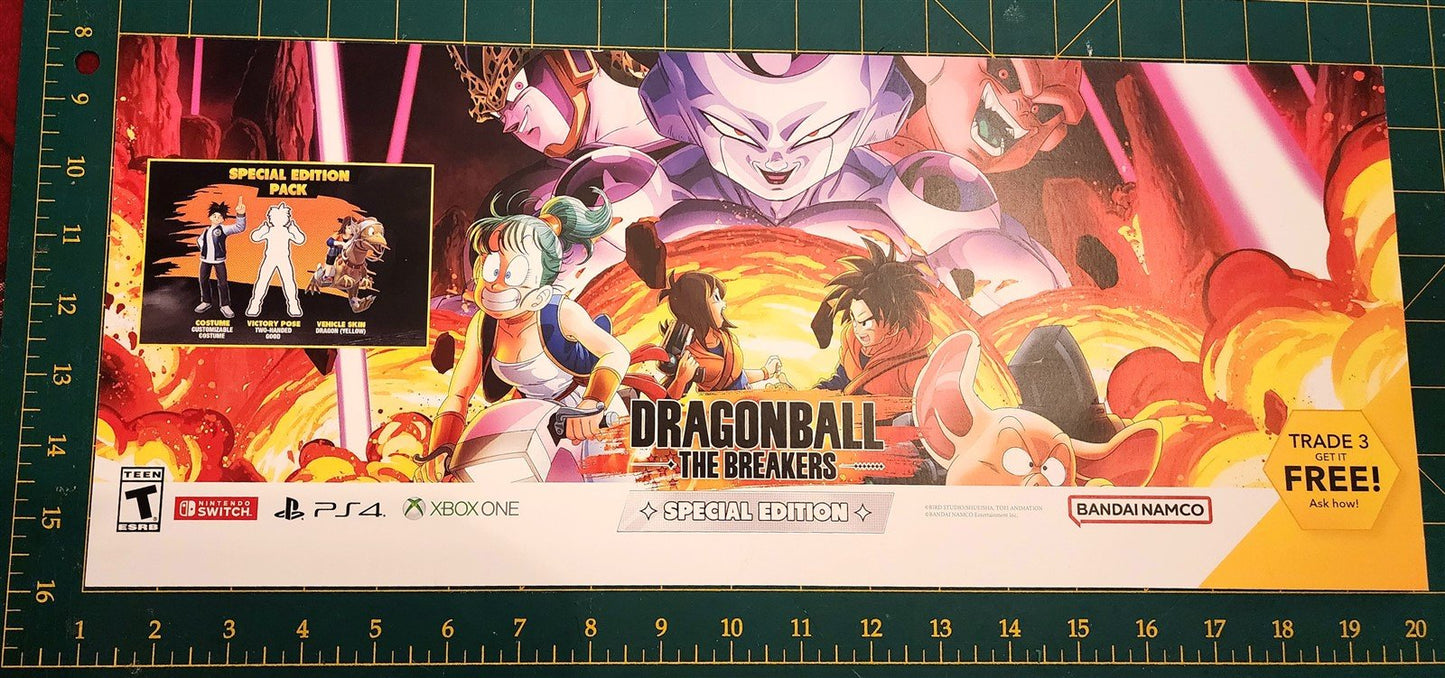 PS4 SWITCH XBox wall display signage DRAGONBALL BREAKERS store sign MINT