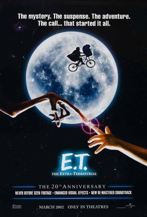 E.T. THE EXTRA-TERRESTRIAL 27x40 original 20th Anniversary advance movie poster