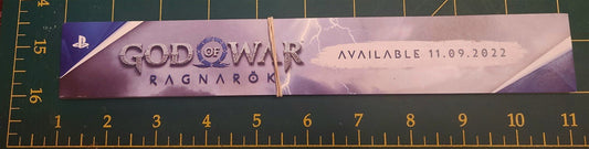 Sony PLAYSTATION small shelf talker GOD OF WAR RAGNAROK store sign MINT